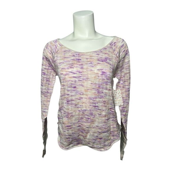 Free People NEW Pink Layered-Look Knit Top L‎ - Picture 1 of 12